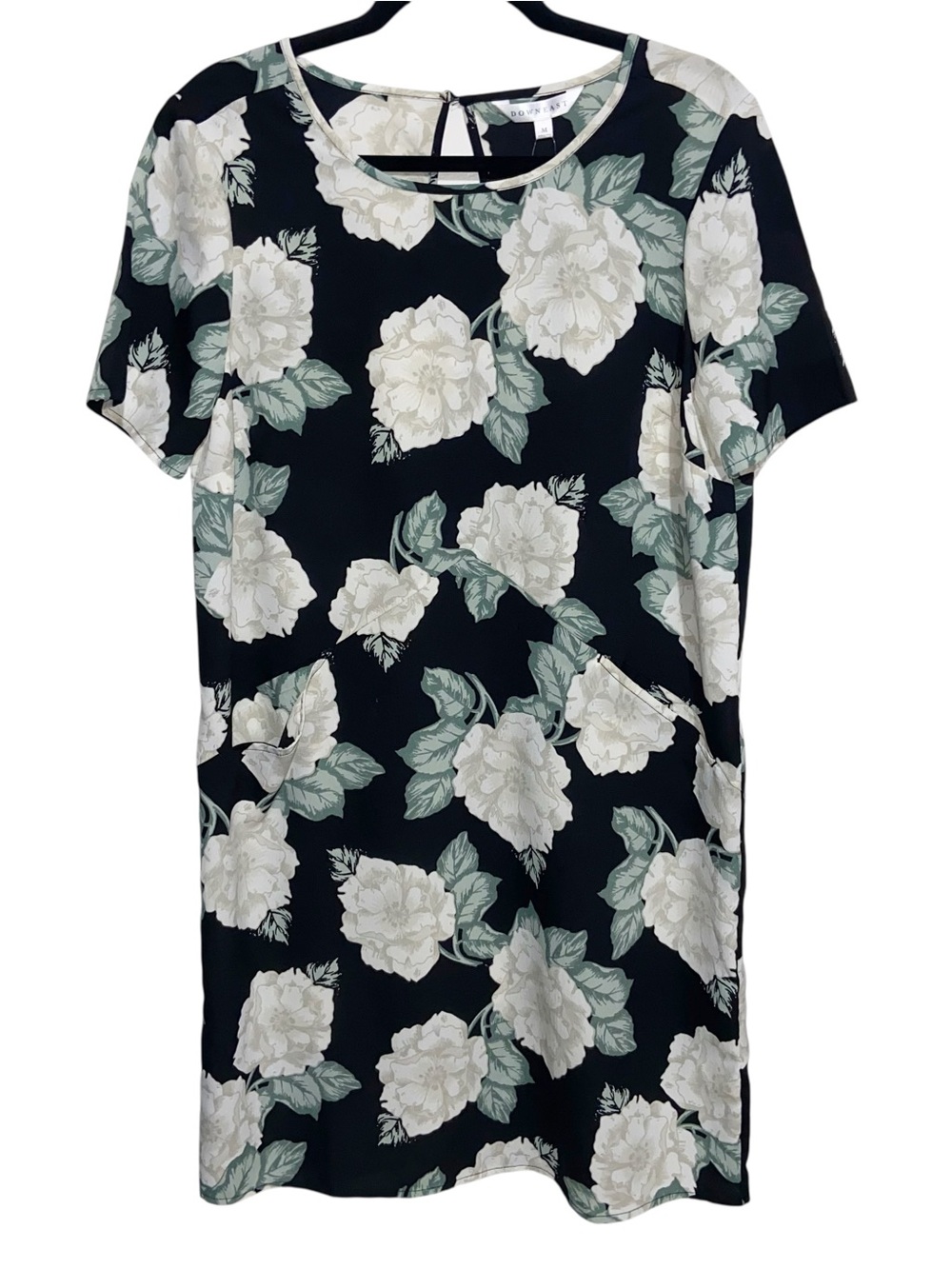 Downeast Dress Womens Medium Black Floral Sparetime Cottagecore Preppy Resort